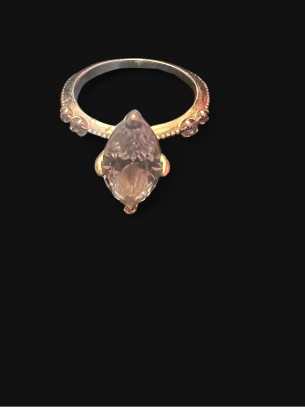 Rose Gold Marquise Pink Stone Ring - Women Jewelry - Picture 2 of 2